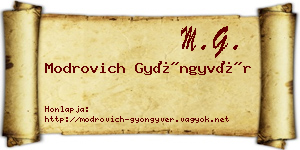 Modrovich Gyöngyvér névjegykártya